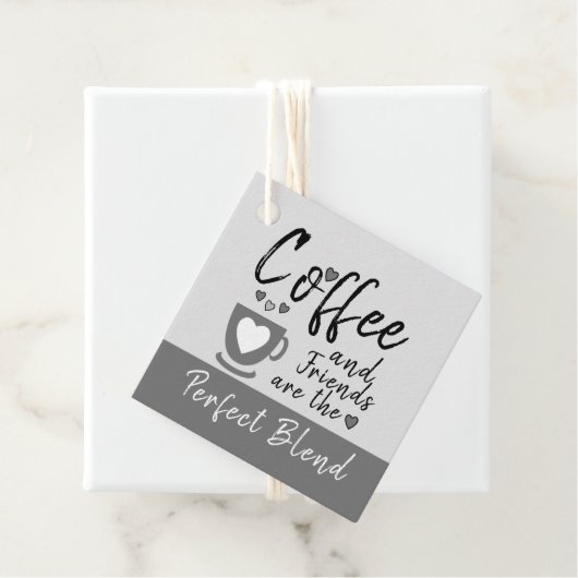 Kaffee und Freunde dunkelgraues, blassgraues Gesch Geschenkanhänger (Beispiel)