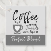 Kaffee und Freunde dunkelgraues, blassgraues Gesch Geschenkanhänger (Vorderseite)
