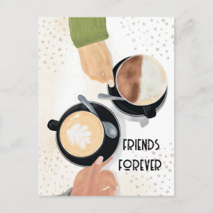 Kaffee und Freunde für immer Postkarte