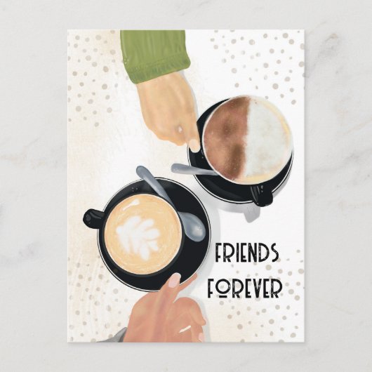 Kaffee und Freunde für immer Postkarte (Vorderseite)