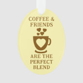 Kaffee und Freunde Liebe Herz braun Ornament (Vorderseite)