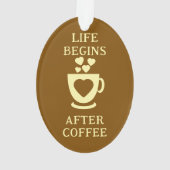 Kaffee und Freunde Liebe Herz braun Ornament (Rückseite)