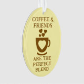 Kaffee und Freunde Liebe Herz braun Ornament (Vorderseite)