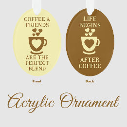 Kaffee und Freunde Liebe Herz braun Ornament