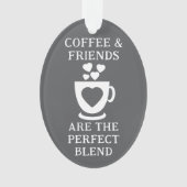 Kaffee und Freunde Liebe Herz grau Ornament (Vorderseite)