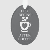 Kaffee und Freunde Liebe Herz grau Ornament (Rückseite)