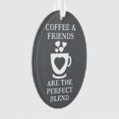 Kaffee und Freunde Liebe Herz grau Ornament (Vorderseite)