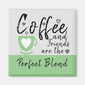 Kaffee und Freunde Liebe Herz grün Magnet (Vorne)