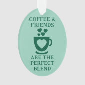 Kaffee und Freunde Liebe Herz grün Ornament (Vorderseite)
