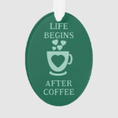 Kaffee und Freunde Liebe Herz grün Ornament (Rückseite)