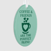 Kaffee und Freunde Liebe Herz grün Ornament (Vorderseite)