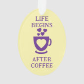 Kaffee und Freunde Liebe Herzen lila Ornament (Rückseite)