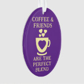 Kaffee und Freunde Liebe Herzen lila Ornament (Vorderseite)