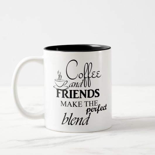 Kaffee und Freunde machen den perfekten Mix Zweifarbige Tasse (Links)