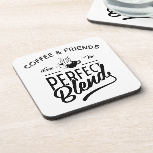 Kaffee und Freunde machen die perfekte Mischung Getränkeuntersetzer (Linke Seite)