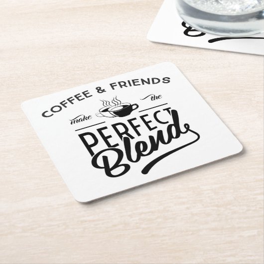 Kaffee und Freunde machen die perfekte Mischung Rechteckiger Pappuntersetzer (angewinkelt)