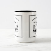 Kaffee und Freunde machen die perfekte Mischung Zweifarbige Tasse (Mittel)