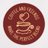 Kaffee und Freunde, machen Sie den perfekten Mix Etiketten (Design 1)