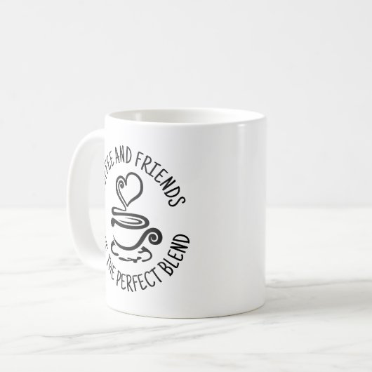 Kaffee und Freunde, machen Sie den perfekten Mix Kaffeetasse (Vorderseite Links)