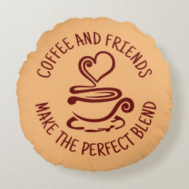 Kaffee und Freunde, machen Sie den perfekten Mix Rundes Kissen