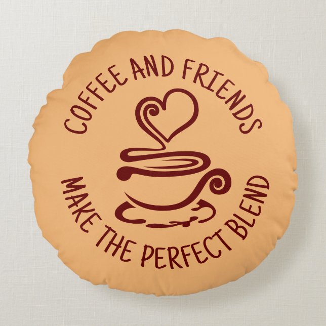 Kaffee und Freunde, machen Sie den perfekten Mix Rundes Kissen (Vorderseite)