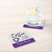 Kaffee und Freunde perfekt lila verschmelzen Rechteckiger Pappuntersetzer (Vor Ort)