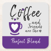 Kaffee und Freunde perfekt lila verschmelzen Rechteckiger Pappuntersetzer (Vorderseite)