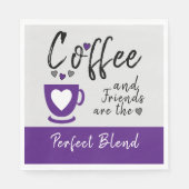 Kaffee und Freunde perfekt lila verschmelzen Serviette (Vorderseite)