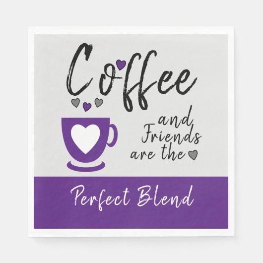 Kaffee und Freunde perfekt lila verschmelzen Serviette (Vorderseite)