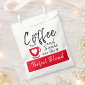 Kaffee und Freunde perfekte Mischung aus Rot Geschenktütchen (Ausgeschnitten)