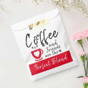 Kaffee und Freunde perfekte Mischung aus Rot Geschenktütchen