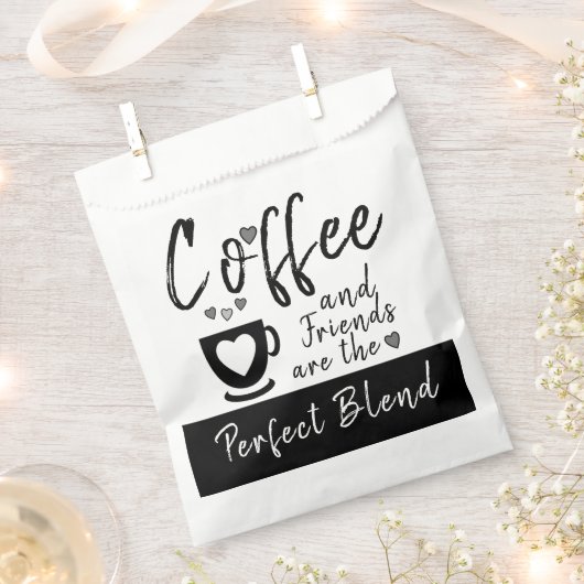 Kaffee und Freunde perfekte Mischung aus schwarz Geschenktütchen (Ausgeschnitten)