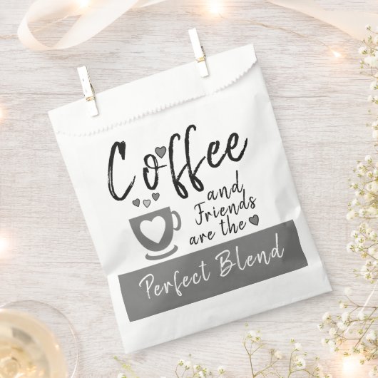 Kaffee und Freunde perfekte Mischung aus Weiß Geschenktütchen (Ausgeschnitten)