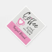 Kaffee und Freunde perfekte Mischung pink Serviette (Ecke)