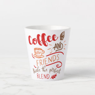 Kaffee und Freunde Zitat Dekorative Typografie Milchtasse