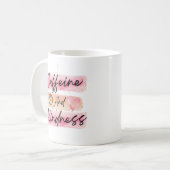 Kaffee und Freundlichkeit Pink Coffee Art Kaffeetasse (Vorderseite Links)