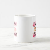 Kaffee und Freundlichkeit Pink Coffee Art Kaffeetasse (Mittel)
