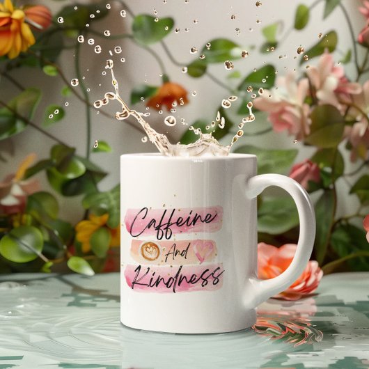 Kaffee und Freundlichkeit Pink Coffee Art Kaffeetasse