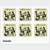 Kaffee- und Friends-Aufkleber Quadratischer Aufkleber (Blatt)