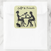 Kaffee- und Friends-Aufkleber Quadratischer Aufkleber (Tasche)