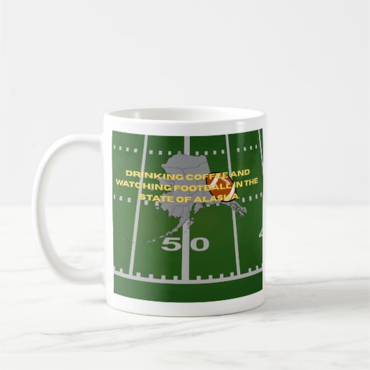 Kaffee und Fußball in Alaska Kaffeetasse (Links)
