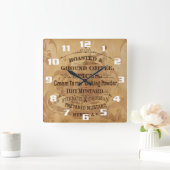 Kaffee und Gewürze Rustikale Küche Quadratische Wanduhr (Zuhause)