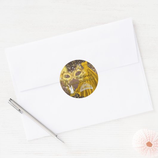 Kaffee- und Goldmaske Masquerade Sticker (Umschlag)