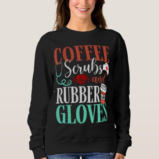 Kaffee- und Gummihandschuhe Sweatshirt (Vorderseite)