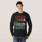 Kaffee- und Gummihandschuhe T-Shirt (Vorne ganz)