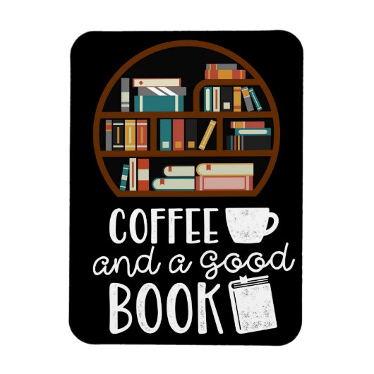 Kaffee und gute Bücher Magnet (Vertikal)