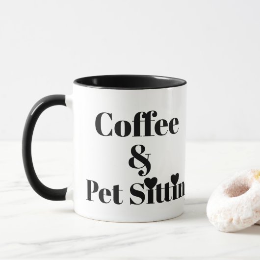 Kaffee und Haustiere Sitzplatz Tasse (Mit Donut)