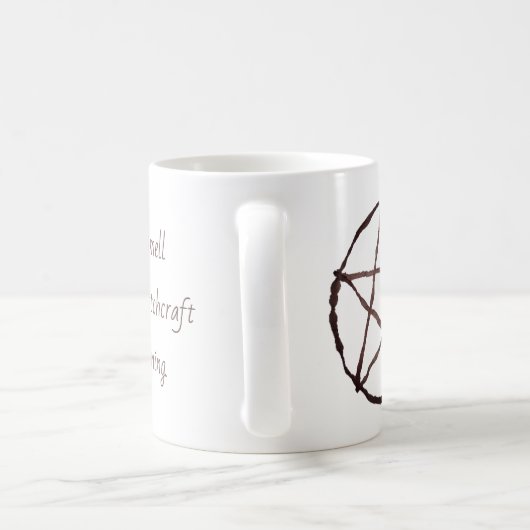 Kaffee und Hexerei-Pentagramm Kaffeetasse (Henkel)