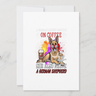Kaffee und Hund - Kaffee und Deutscher Schäferhund Feiertagskarte