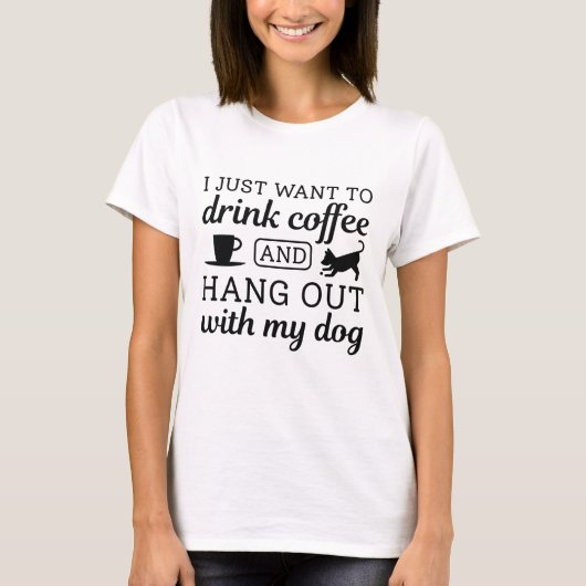 Kaffee und Hund T-Shirt (Vorderseite)